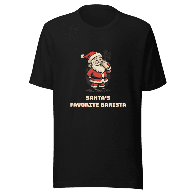 RetroPuns — Santa's Favorite Barista Tee